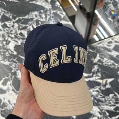 셀린느 로고 개버딘 베이스볼 볼캡 모자