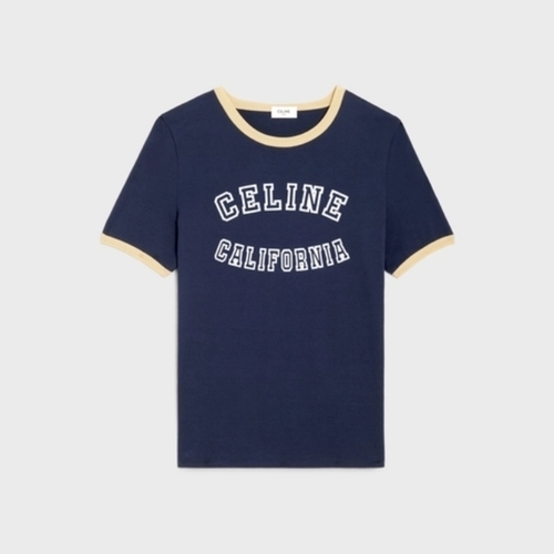 셀린느 70s 캘리포니아 반팔 티셔츠 블루뉘