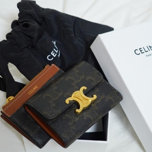 셀린느 트리오페 캔버스 컴팩트 지갑